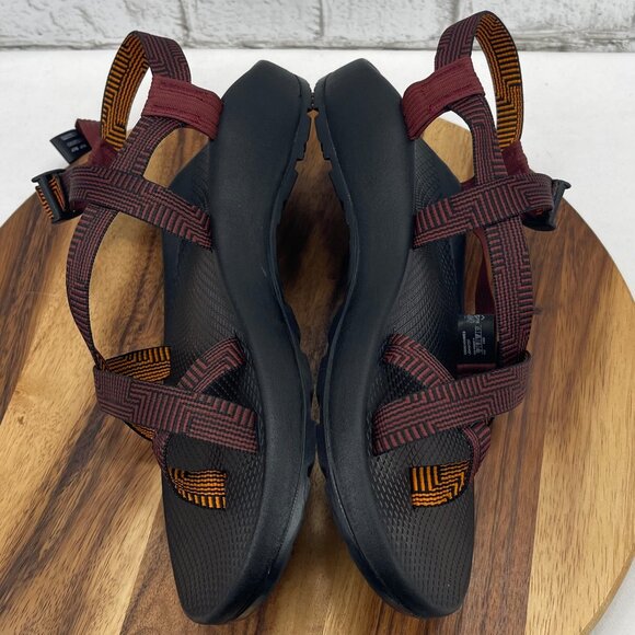 Chaco Mens 12 Strappy Toe Ring Toe Loop Burgundy Orange Hiking Outdoor Sandals main image 4